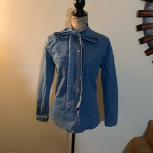 Denim Bow tie shirt